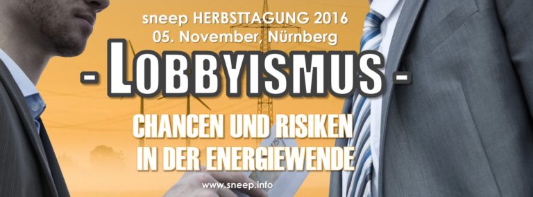Einladung zur sneep-Konferenz „Lobbyismus in der Energiewende“